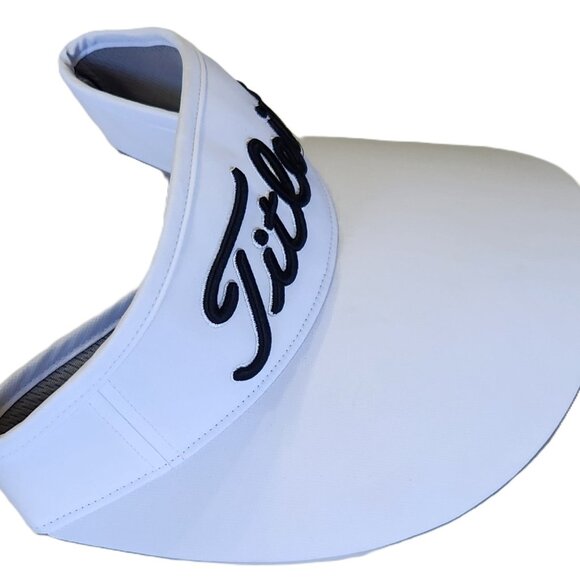 Titleist Sundrop Women's White Adjustable Golf Visor - Black Logo - One Size - Picture 2 of 3